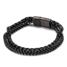 Bracciale Da Uomo In Titanio A Doppio Strato Quadrato