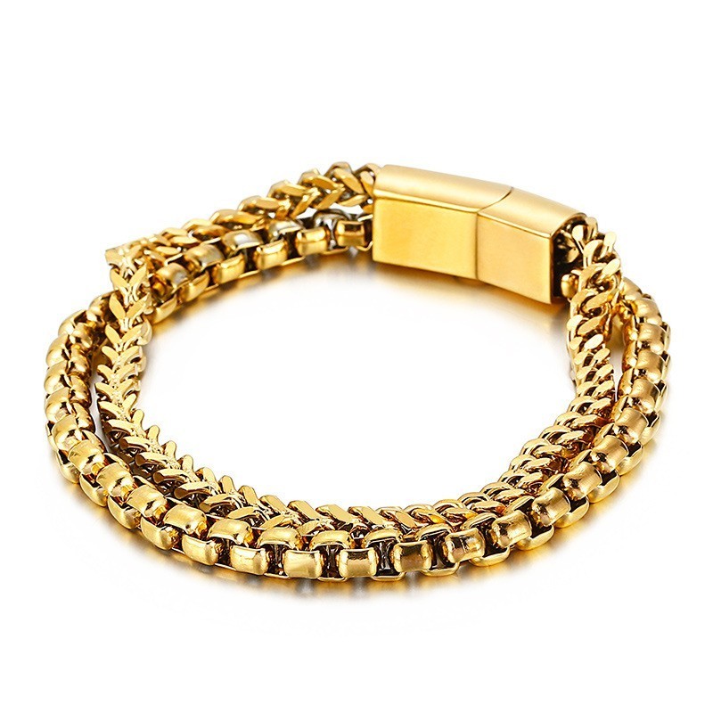 Bracciale Da Uomo In Titanio A Doppio Strato Quadrato Bracciale Da Uomo In Titanio A Doppio Strato Quadrato