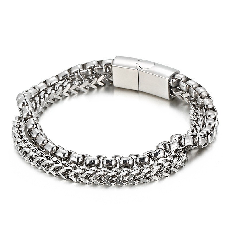 Bracciale Da Uomo In Titanio A Doppio Strato Quadrato Bracciale Da Uomo In Titanio A Doppio Strato Quadrato