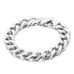 Bracciale Piatto Bifacciale Da Uomo In Titanio Con Placcatura In Oro 18 Carati