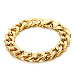 Bracciale Da Uomo In Titanio Lucido, Piatto E Placcato, A Due Lati