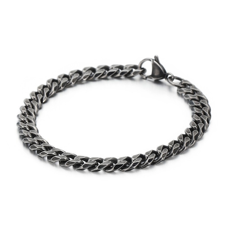 Bracciale Da Uomo In Titanio Vintage Con Finitura Piatta E Accessori Bracciale Da Uomo In Titanio Vintage Con Finitura Piatta E Accessori