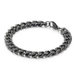 Bracciale Da Uomo In Titanio Vintage Con Finitura Spazzolata Piatta