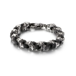 Bracciale In Titanio Con Catena Da Motociclista Vintage In Stile Rock
