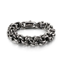 Bracciale In Titanio Con Catena Da Motociclista Vintage In Stile Rock