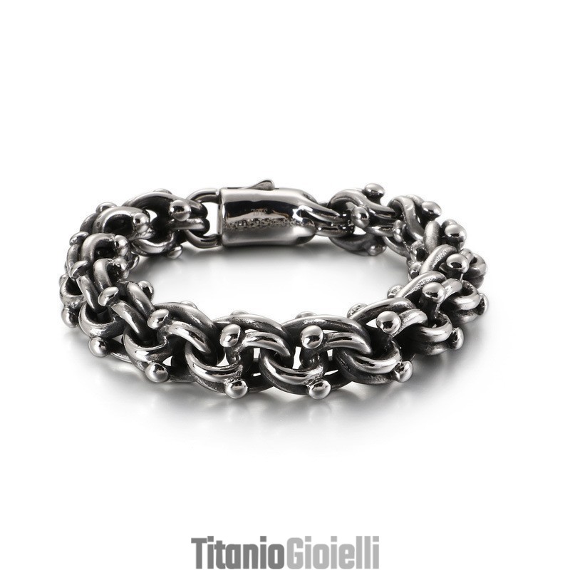 Bracciale In Titanio Con Catena Da Motociclista Vintage In Stile Rock