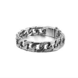 Bracciale Da Uomo In Titanio Con Diamanti E Hip-Hop Esagerato