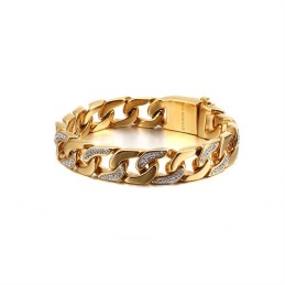 Bracciale Da Uomo In Titanio Esagerato Con Diamanti In Stile Hip-Hop
