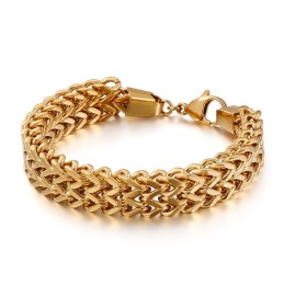 Bracciale In Titanio Con Doppia Catena A V Per Uomo