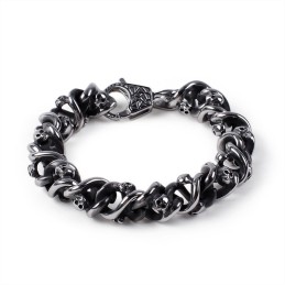 Bracciale Da Uomo Alternative Chic Con Teschio In Titanio