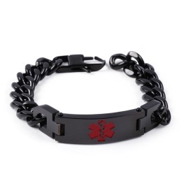 Bracciale Da Uomo In Titanio Con Logo Medico Rosso