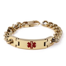 Bracciale Da Uomo In Titanio Con Logo Medico Rosso, Con Marchio Curvo, Edizione Moda
