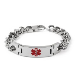 Versione Del Braccialetto Da Uomo In Titanio Con Logo Medico Rosso Del Marchio Fashion Bend