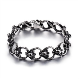 Bracciale In Titanio Con Teschio Piatto
