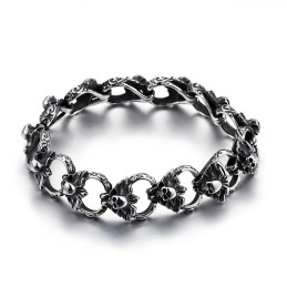 Bracciale In Titanio Con Teschio Piatto