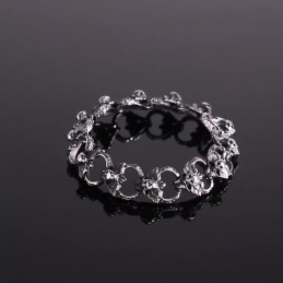 Bracciale In Titanio Con Teschio Piatto