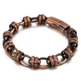 Bracciale Da Uomo In Titanio Ovale In Bronzo Vintage