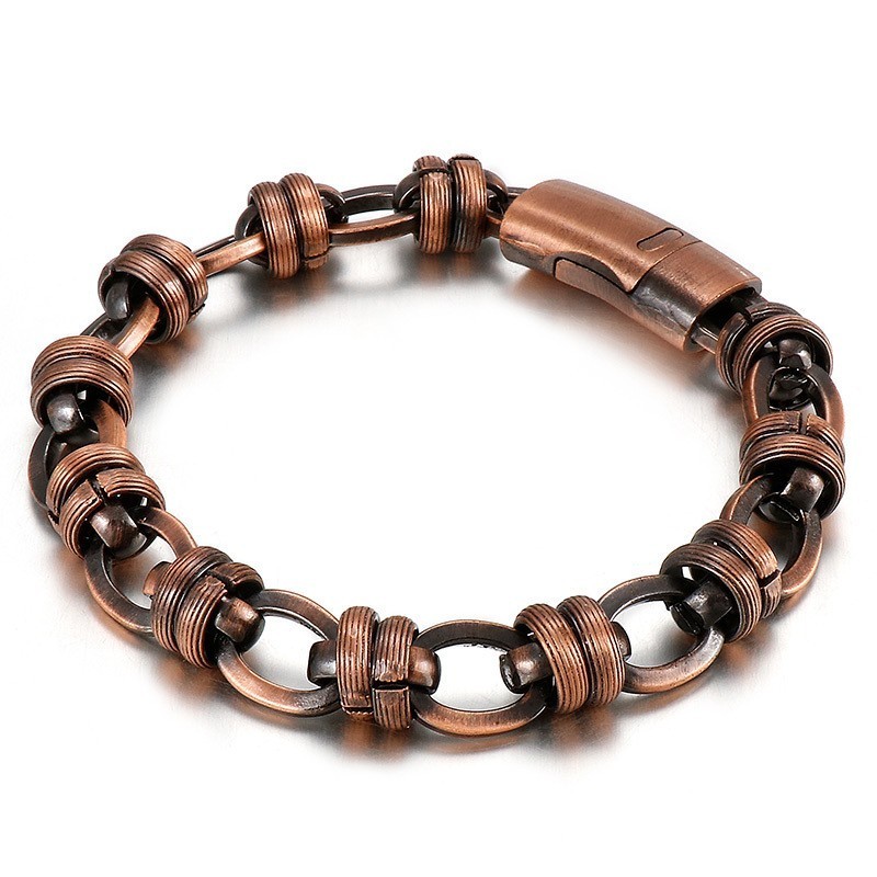 Bracciale Da Uomo In Titanio Ovale In Bronzo Vintage Bracciale Da Uomo In Titanio Ovale In Bronzo Vintage