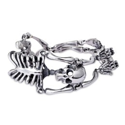 Bracciale Vintage In Titanio Con Teschio E Ossa Esagerati Per Uomo