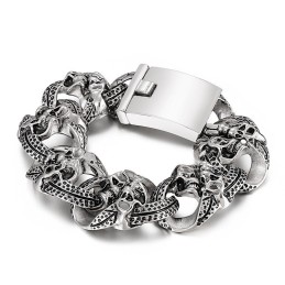 Bracciale In Titanio Da Uomo Con Teschio Cool