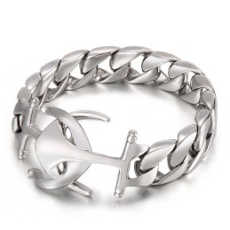 Bracciale Da Uomo In Titanio Con Ancora A Forma Di Barca A Vento