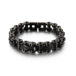 Bracciale Tide Da Uomo In Titanio, Bracciale A Catena Da Motociclista Rock