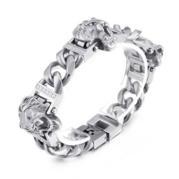 Bracciale Con Testa Di Leone, Bracciale Hiphop, Street Dance, Uomo, Gioielli In Titanio