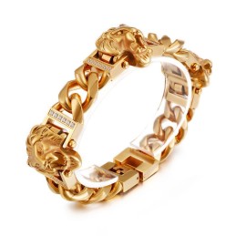 Bracciale Con Testa Di Leone, Bracciale Hiphop, Street Dance, Gioielli In Titanio Per Uomo