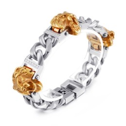 Bracciale Con Testa Di Leone, Bracciale Hiphop, Street Dance, Gioielli In Titanio Per Uomo