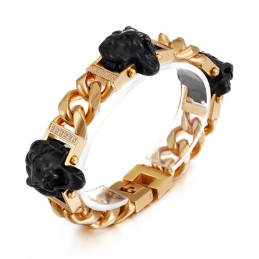 Bracciale Con Testa Di Leone, Bracciale Hiphop, Street Dance, Gioielli In Titanio Per Uomo