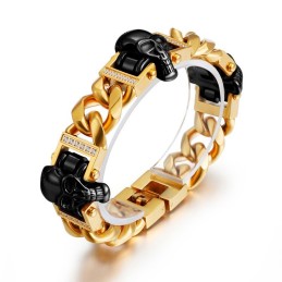 Bracciale Con Teschio, Bracciale Hiphop, Street Dance, Gioielli In Titanio Per Uomo