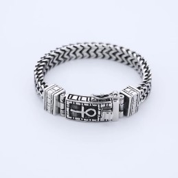 Bracciale A Doppia Catena Con Gioielli Hip-Hop, Accessori Eleganti In Titanio Da Uomo
