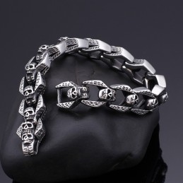 Braccialetti Eleganti Con Teschio E Vento, Braccialetti In Titanio Tide Men