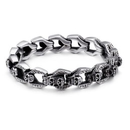 Braccialetti Eleganti Con Teschio E Vento, Braccialetti In Titanio Tide Men