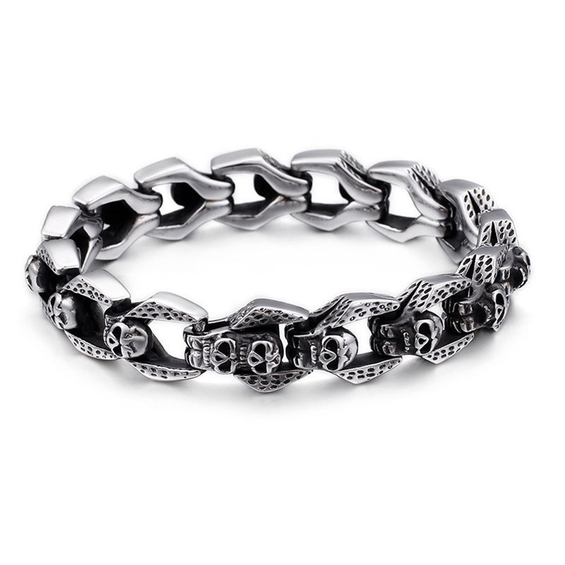 Braccialetti Eleganti Con Teschio E Vento, Braccialetti In Titanio Tide Men Braccialetti Eleganti Con Teschio E Vento, Braccialetti In Titanio Tide Men