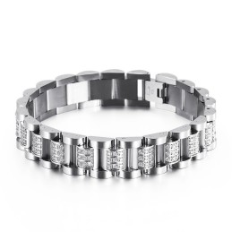 Bracciale In Titanio Da Uomo Con Diamanti Incastonati. Bracciale In Titanio Da Uomo.