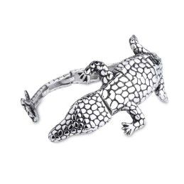Nuovo Bracciale In Titanio Da Uomo Con Motivo Lucertola Animale