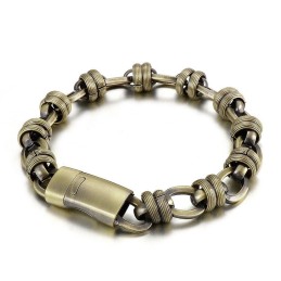 Bracciale Da Uomo In Titanio Ovale In Bronzo Vintage