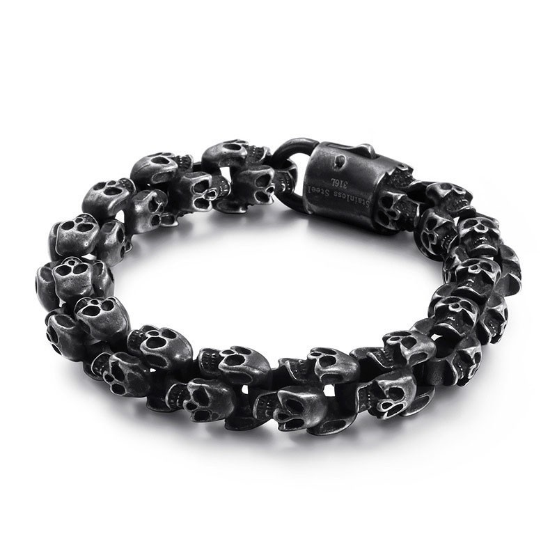 Bracciale Con Testa Di Fantasma, Gioiello Vintage Con Teschio Bracciale Con Testa Di Fantasma, Gioiello Vintage Con Teschio