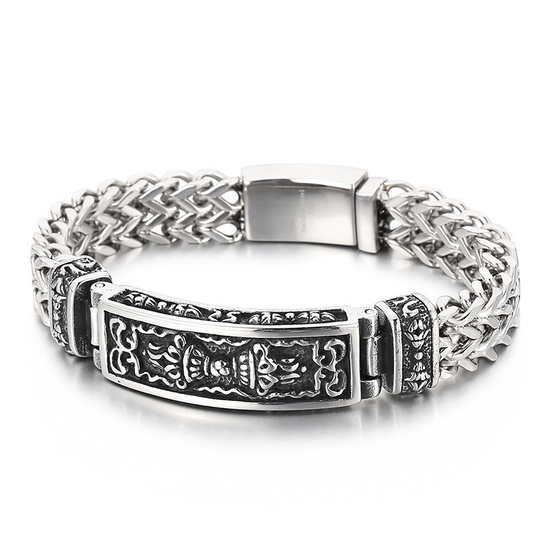 Bracciale Da Uomo In Titanio Con Motivo Curvo Alla Moda Bracciale Da Uomo In Titanio Con Motivo Curvo Alla Moda