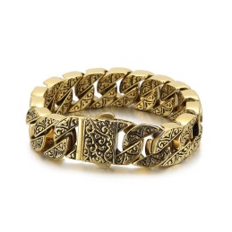 Bracciale In Titanio Con Motivo Fuso Per Uomo