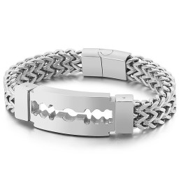 Bracciale In Titanio Con Placcatura Sottovuoto Blade Curved Brand Per Uomo