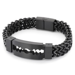 Bracciale In Titanio Con Placcatura Sottovuoto Blade Curved Brand Per Uomo