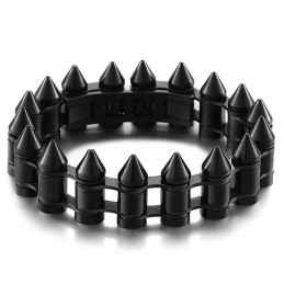 Bracciale Da Motociclista In Titanio Con Testa Di Proiettile Alla Moda Da Uomo