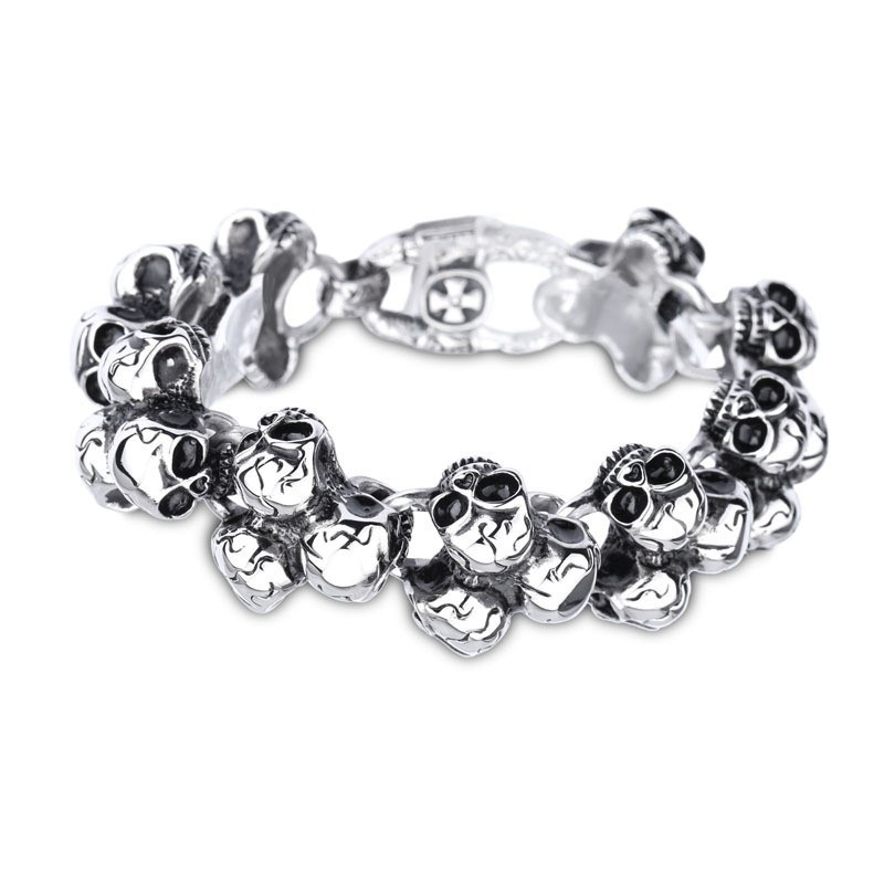 Bracciale Da Uomo Con Teschio In Titanio Bracciale Da Uomo Con Teschio In Titanio