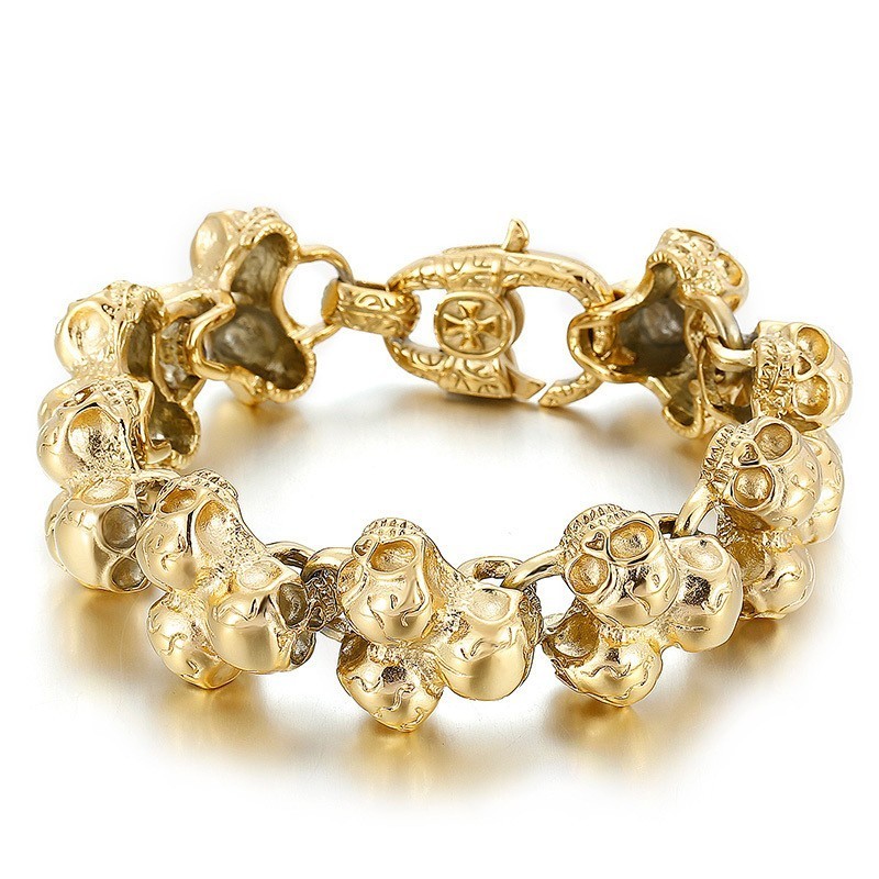 Bracciale Da Uomo Con Teschio In Titanio Bracciale Da Uomo Con Teschio In Titanio