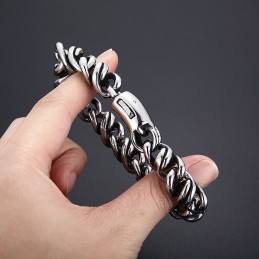 Bracciale Da Uomo In Titanio Lucido Con Chiusura A Scatto, Ideale Come Regalo