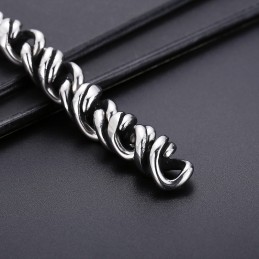 Bracciale Da Uomo In Titanio Lucido Con Chiusura A Scatto, Ideale Come Regalo