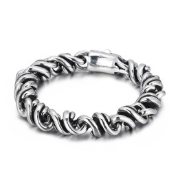 Bracciale Da Uomo In Titanio Lucido Con Chiusura A Scatto, Ideale Come Regalo