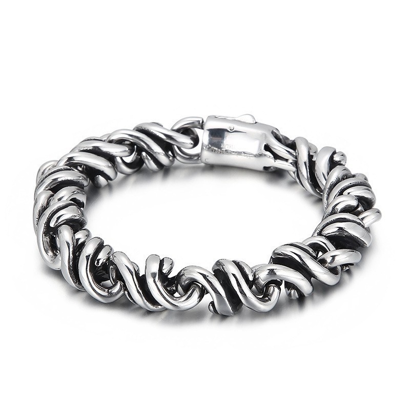 Bracciale Da Uomo In Titanio Lucido Con Chiusura A Scatto, Ideale Come Regalo Bracciale Da Uomo In Titanio Lucido Con Chiusura A Scatto, Ideale Come Regalo